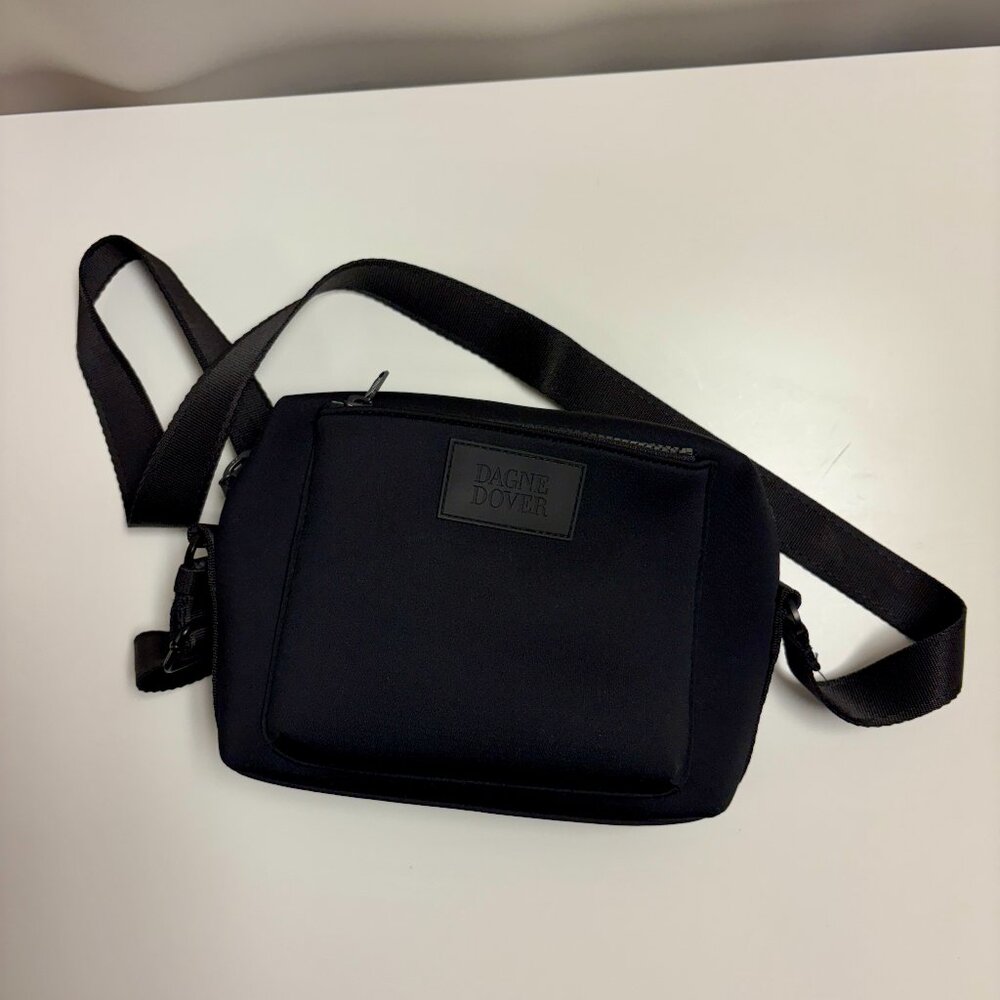 Dagne Dover Micah neoprene crossbody bag in black